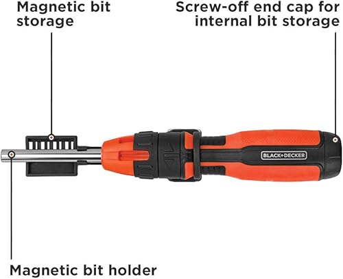 Miniatura 2 de BLACK+DECKER Destornillador de trinquete, 10 bits (BDHT68000)
