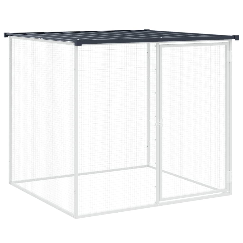 Jaula para pollos con techo antracita, 603 x 98 x 90 cm, acero galvanizado, jaula para gallinas, gallinas, conejos, gansos, palomas y codornices