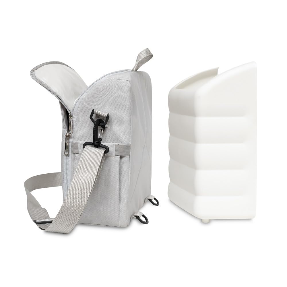 Interbaby - Chaise haute d'appoint portable pour bébé - Siège bébé - Convertible en sac à dos ou en sac - Pliable, léger et avec poignée réglable pour le transport - Étoiles grises