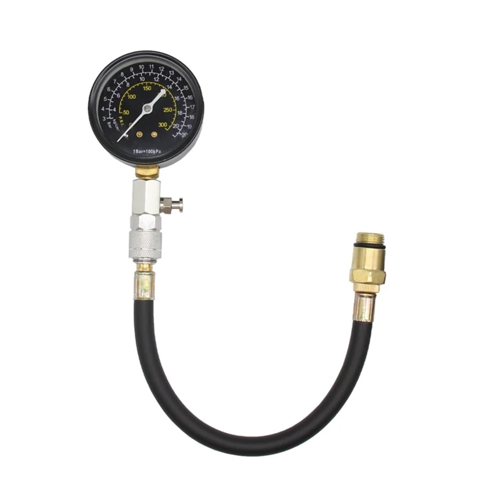 Comprobador de compresión de Motor de Gasolina, Kit de manómetro para automóvil de 0 a 300 PSI, diagnóstico de Cilindros con Adaptador para manómetro Digital de automóvil
