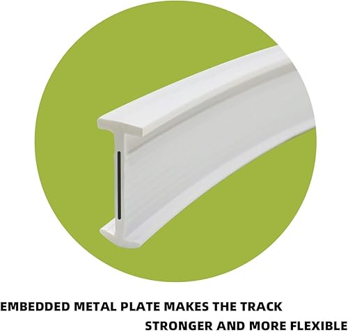 Miniatura 8 de KXLife Riel de cortina de techo flexible negro, riel de techo, riel de cortina, riel de cortina, barra de cortina de techo, sistema de riel de