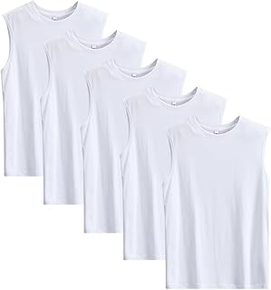 [AYISTELU] タンクトップ メンズ インナーシャツ ノースリーブ 3枚組 5枚組 サーフシャツ 無地 クルーネック 吸汗速乾Tシャツ 丸首 肌着 綿100% 下着 涼しい 細身 インナー