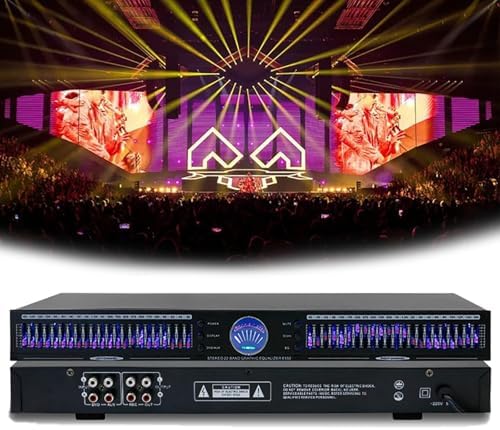 22-Band Stereo Graphic Equalizer, Digital Audio EQ with 10 Preset Effects, Automatic Noise Reduction, HiFi Home Studio Tuning