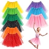 ZhouBoat 9 Pcs Girls Tutu for Toddler 3-8 Years, Star Ornament 4 Layers Tulle Dance Skirts Dresses for Halloween Christmas Costume Birthday Party Multi