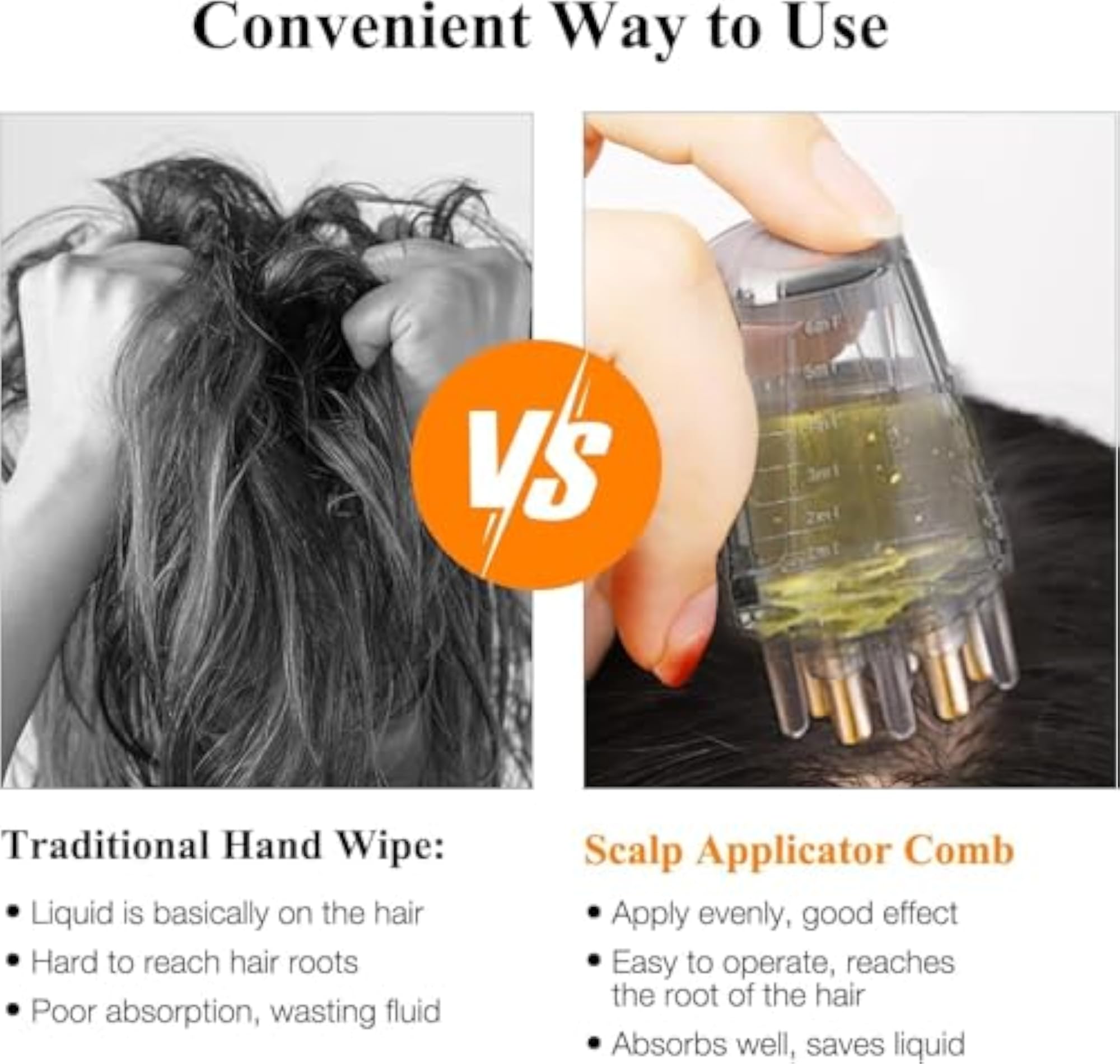 Hair Oil Applicator Comb Scalp Massager Bottle, 6ml