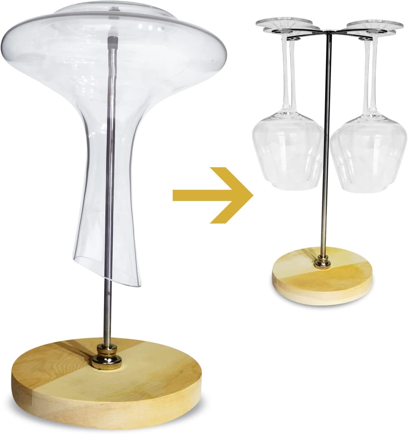 YOXSUNY Wine Decanter Drying Stand with Rubber Top to