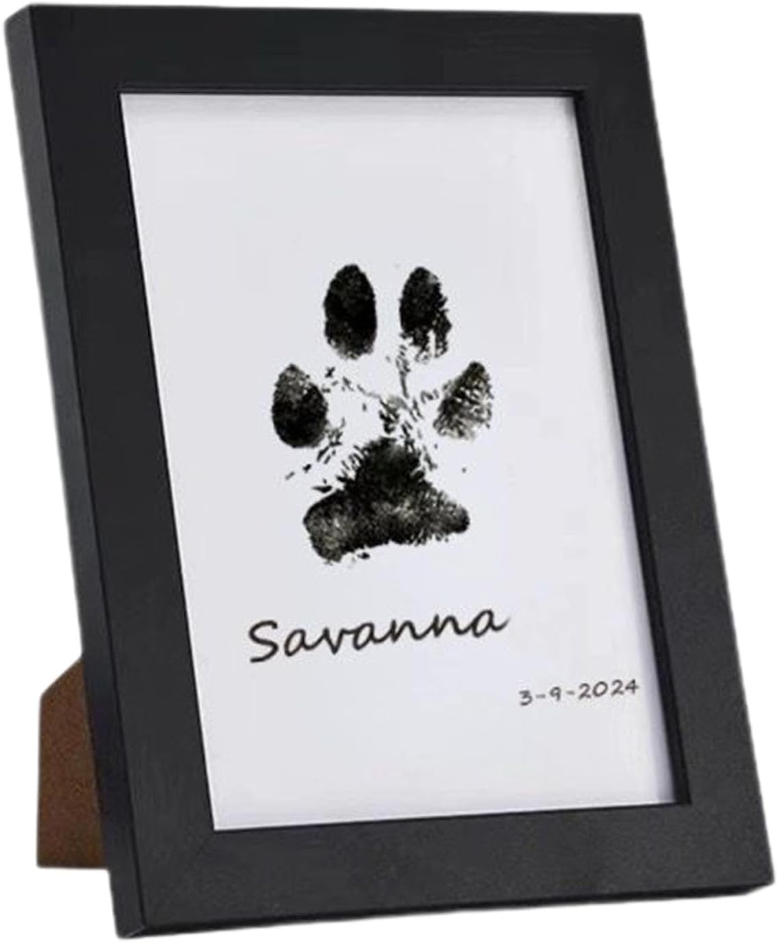 Pet Memorial Photo Frame,Dog Paw Print Kit,Handmade Pet Impression,Paw Print Keepsake,Cat Dog Print Kit,Pet Pawprint Keepsake Kit & Picture Frame Wooden Photo Frame Clay Mold For Paw Print