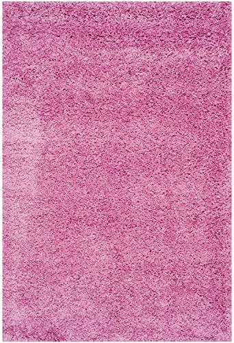 Image of Solid Shaggy Rugs and Carpet for Bedroom Living Room 8x10 Feet Baby Pink Color