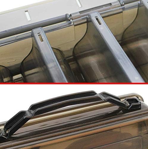KöderBox Fischköder Box Tackle Box Hardbait Köder Box,Angelköder Box,Doppelseitig Jig, Minnows, Haken, Zubehör, Aufbewahrungs Box (Grau(10 Gitter))