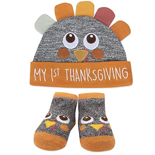 Baby Holiday Socks And Hats Or Headbands With Bows For Halloween And Thanksgiving, Ages 0-6 Months Old – 2 Piece Sets (Baby's 1St Thanksgiving) #TOP19