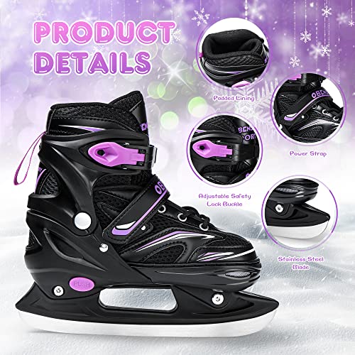Obensky Adjustable Ice Skates - Kids Ice Skates For Girls And Boys - Soft Padding And Reinforced Ankle Support - Fun Ice Hockey Skates For Outdoor And Rink #TOP3