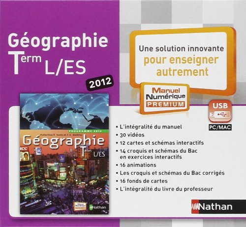 Géographie Term L, ES - manuel numérique - clé USB - tarif non adoptant