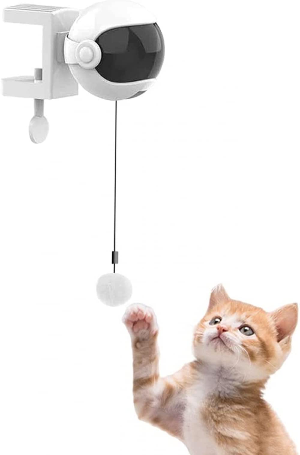 Jouet pour chat interactif GANDUNQIjouet pour chat | jouet de levage Yo-Yo | ballon rotatif électrique à levage automatique | jouets drôles pour animaux de compagnie | rose/blanc (sans batterie)-white