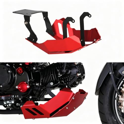 Monkey 125 JB03 JB05 Grom 125 JC92 Skid Plate Compatible with 2022-2024 Monkey 125 / Z125M / Z125MA / GROM 125 Engine Guard Thickness Enhancement with Engine Heat Dissipation Holes (Red) by GYUKSIA - Used condition - US$49.76
