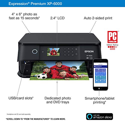 image for Epson Expression Premium XP-6000 Wireless Color Photo Printer with Sca