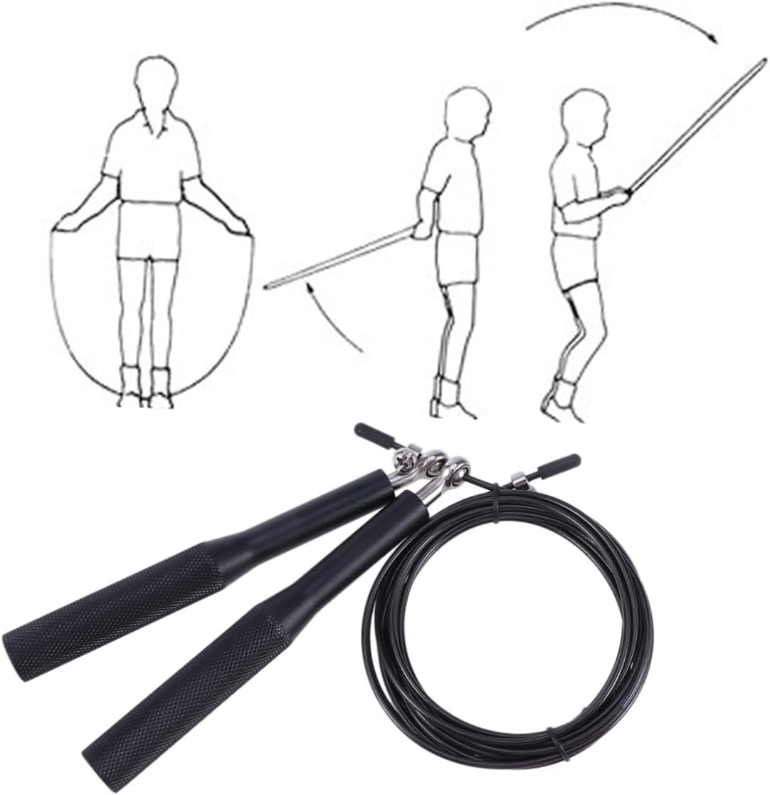 Adjustable Aluminum Alloy Handle Weighted Jump Rope for Fitness Training for Mma Home Gym Outdoor Workouts Cardiovascular Health