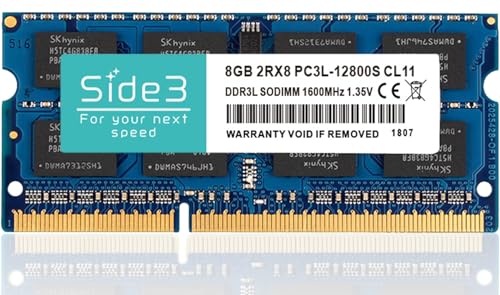Side3 TOSHIBA dynabook ノートPC用メモリ PC3L-12800 8GB (DDR3L 1600Mhz) 1.35V (低電圧) -...