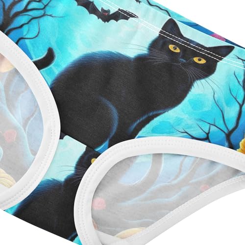 Girls Underwear Toddler 2t Cotton Girl Panties Cute Artistic Briefs Girls Undies Halloween Black Cat Pumpkins4