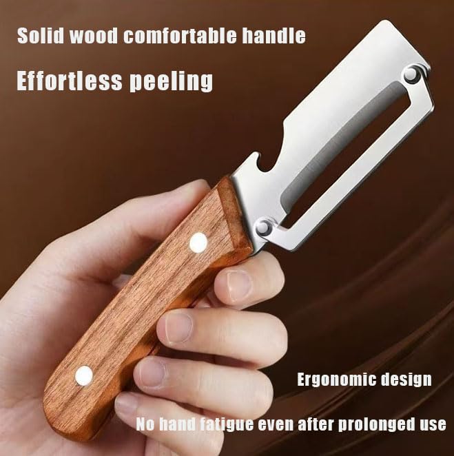 Multi-Functional Vegetable Peeler for Kitchen, with Ergonomic Non-Slip Handle, Good Sturdy, 2 in 1 Fruit Peeler and Bottle Opener, best for potato, vegetable, apple, carrot and more(2pcs) — view 2