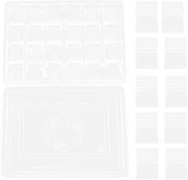 Happyyami 10 Set Dumpling Box with Lid Dumpling Storing Divider Case Refrigerator Storage Container Clear Container Refrigerator Wonton Storage Holder Partition Box Multifunction Pp