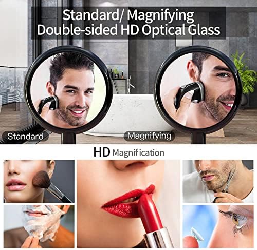 BEAUTIFIVE Double Sided Makeup Mirror, Vanity Mirror, Magnifying Mirror with 1x/10x, Both Use of Hand Held Travel Mirror and Dressing Table Mirror