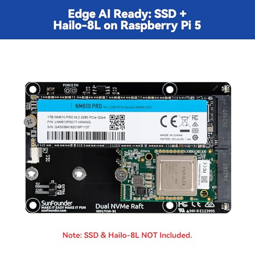 NAS RAID Raspberry Pi 5 M.2 NVMe HAT double emplacement SSD SunFounder PIP - 3