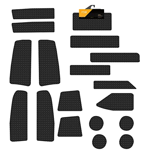 FSW - Fits Vw Crafter 2017-On Door Pockets and Dash Pockets - Tailored Van Mats - 3mm Heavy Duty Rubber - Waterproof With Anti Slip Backing - 18Pc Rubber Dash Mat - Van Accessories