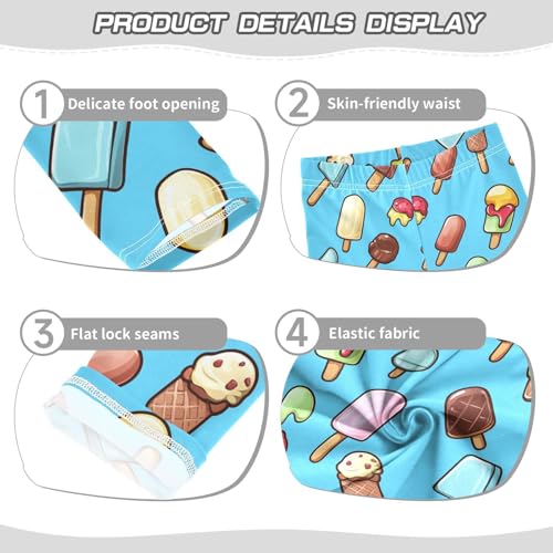 Ice Cream Cartoon Girls Casual Leggings for Kids Printed Long Pant Bottoms Stretch and Soft3