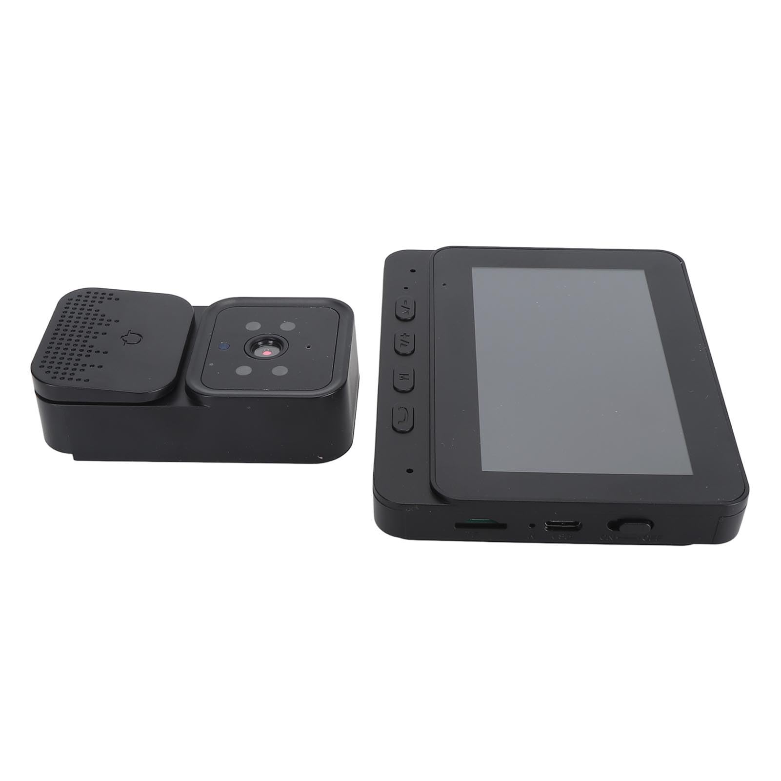 ciciglow Timbre con Vídeo Inteligente, Timbre Inteligente WiFi Profesional, Visión Nocturna Infrarroja de Alta Sensibilidad, Pantalla IPS de 4,3 Pulgadas para Oficina