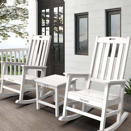 Cecarol Adirondack Side Table, 19.6" Square Oversized Outdoor Side Table, Fade-Resistant And Weather Resistant End Table, Poly Resin Worry-Free Plastic Table For Porch, Patio, Seaside, White-Ost01 #TOP1