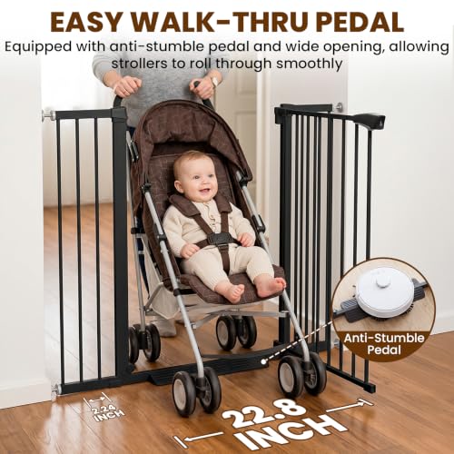 Image of Mumeasy 36 inch Extra Tall Dog Gate, 29.7-46 inch Baby Gate for Stairs & Doorways
