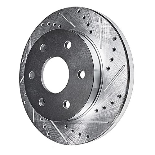 Image of Detroit Axle - Rear Brake Rotors for 2006 Chevy Uplander Pontiac Montana Buick Terraza Saturn Relay, Drilled and Slotted Disc Brake Rotors Replacement : 11.81 inch inch Rotors