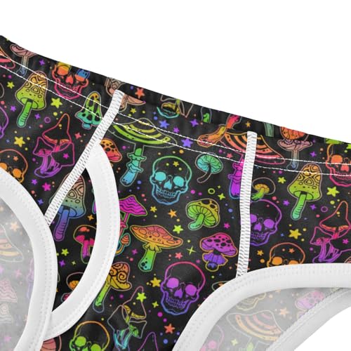 Boys' Exclusive Briefs Toddler Underwear 95% Combed Cotton Boxerbriefs 2T Halloween Skull Mushroom 184