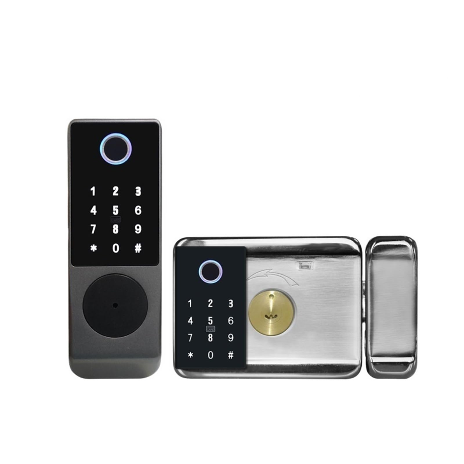 Serrure de porte intelligente étanche W7 : double sécurité biométrique Tuya pour extérieur