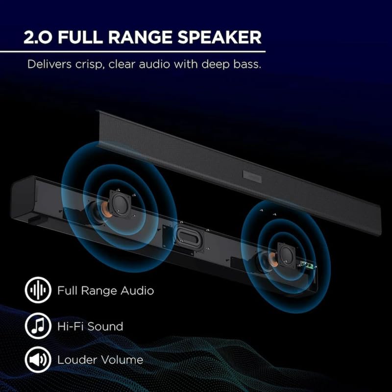 Image of Drumstone (𝗦𝗽𝗲𝗰𝗶𝗮𝗹 𝟱 𝗬𝗲𝗮𝗿𝘀 𝗪𝗮𝗿𝗿𝗮𝗻𝘁𝘆 Loud Speaker Bar with Deep Bass for Smartphones, Smart TV, Gaming, Wireless Bluetooth 5.0, USB Input, PC Sound Bar for Desktop
