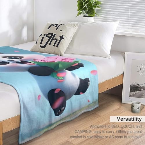 Manta de franela suave para sofá y cama Panda textil hogar 140x180 cm 7