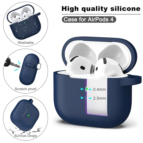 image for R-fun for AirPods 4 Case with Cleaner Kit,Full Protective Soft Skin Si