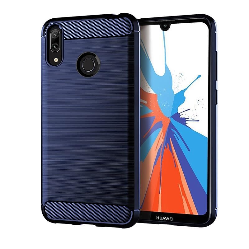 Image of Hybrid Carbon Fiber Back Case for Huawei Y7 2019 / Y7 Prime 2019 (Blue)