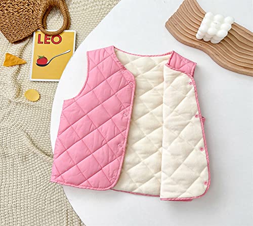 Warm Toddler Children Kids Baby Boys Girls Winter Solid Coats Sleeveless Vest Jacket Outer Outwear Girls Warm (Pink, 4-5 Years) #TOP2