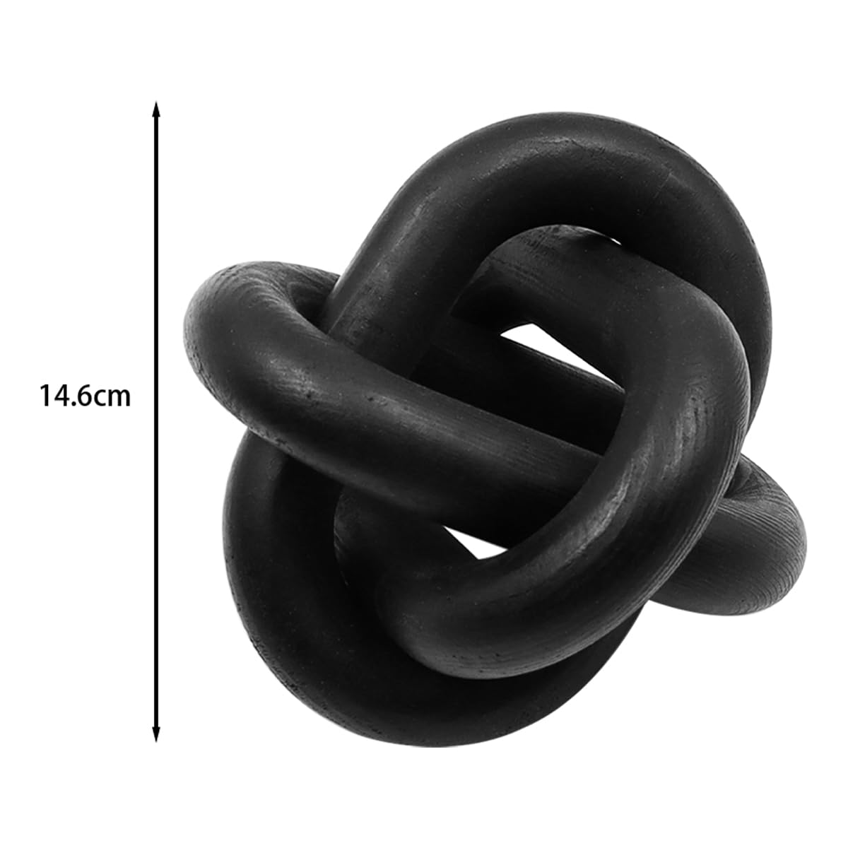 Decoración de Nudos de Madera Negra de 3 Secciones, Decoración de Eslabones de Cadena de Madera, para Sala de Estar, Dormitorio, Mesa de Centro, estantería, Chimenea, Bandeja (Negro)