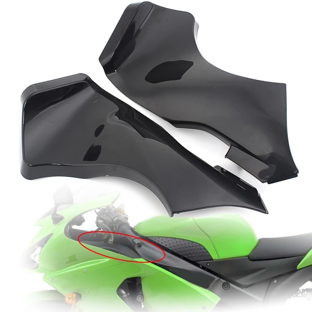 Obudowa rozpraszająca ciepło Do ZX6R 2005-2006 ochrona silnika osłona | 1 para osłon kanału powietrznego z tworzywa ABS, czarne akcesoria motocyklowe