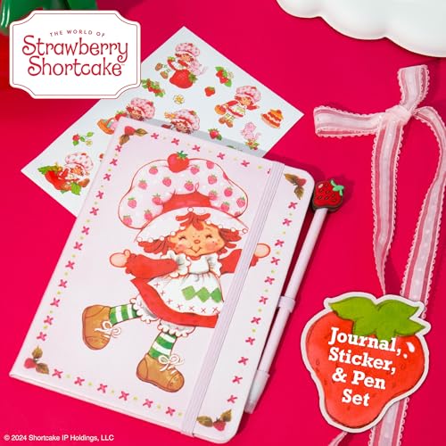 Image of Horizon Group USA Journal Set, Cute School Supplies, Stationary Kit for Girls, Diary and Accessories, Strawberry Shortcake Journal Set