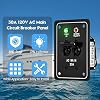 Haoguo 30A 120V AC Main Circuit Breaker Panel, Green Power & Red Polarity LED, Corrosion-Resistant, for Marine, Yacht, RV Applications
