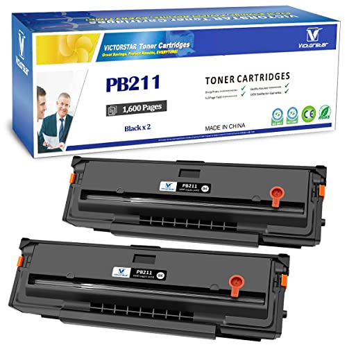 VICTORSTAR Compatible Toner Cartridges PB-211 PB211 PB 211 PB-211EV PB211EV PB 211EV 1600 Pages 2 Blacks for P2500W P2502W P2207 M6550 M6500NW M6550NW M6600 M6600NW M6552NW M6602NW Printer