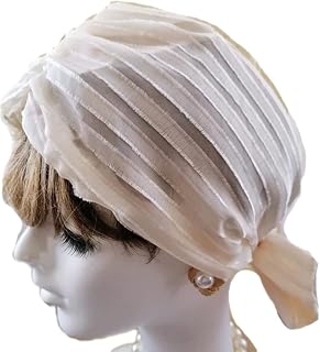 JJJ Women's Hat Striped Baotou Hat Turban Hat Dancing Yoga Hat Bald Hat Confinement Hat (Color : Photo Color, Size : L)