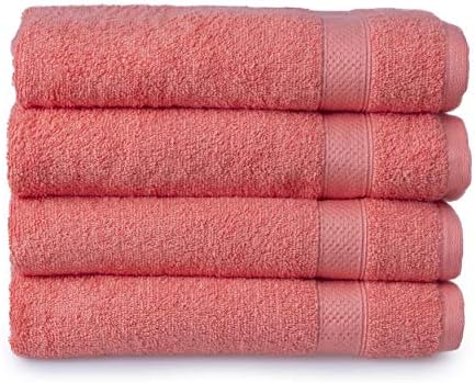 Welhome Basic 100% Cotton Towel (Sage Green)- Set of 4 Bath Towels - Quick Dry - Absorbent - Soft - 434 GSM - Machine Washable