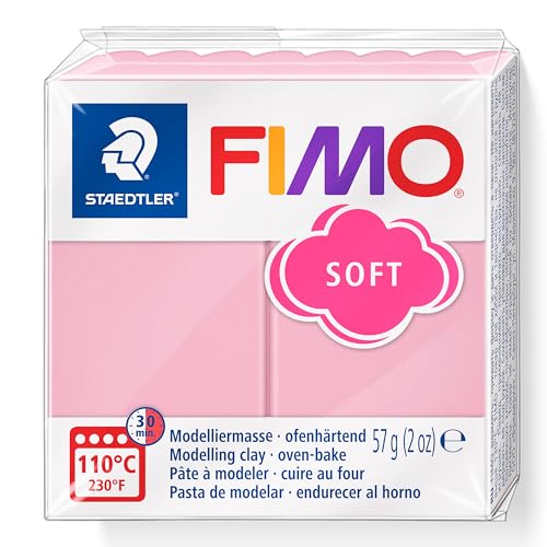 Staedtler 8020-T21 Fimo - Arcilla De Modelado Polimérica Suave Endurecida Al Horno, Crema De Fresa 1 Bloque De 57 G