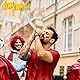 FUN FAN LINE - Packung x3 Kunststoff Vuvuzela Stadion/ungiftig Fußball Horn. Zübehor für Fußball- und Sportfeiern. Sehr Lautes Lufthorn für Animation. (England)