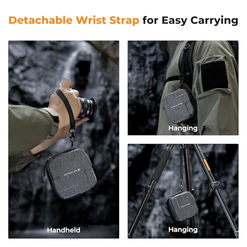 Image of K&F Concept 10 in 1 Lens Filter Case, Hard Shell Camera Filter Pouch Up to 82mm with Hand Strap, Waterproof Camera Lens Filter Storage Wallet for ND UV CPL Filter Pouch