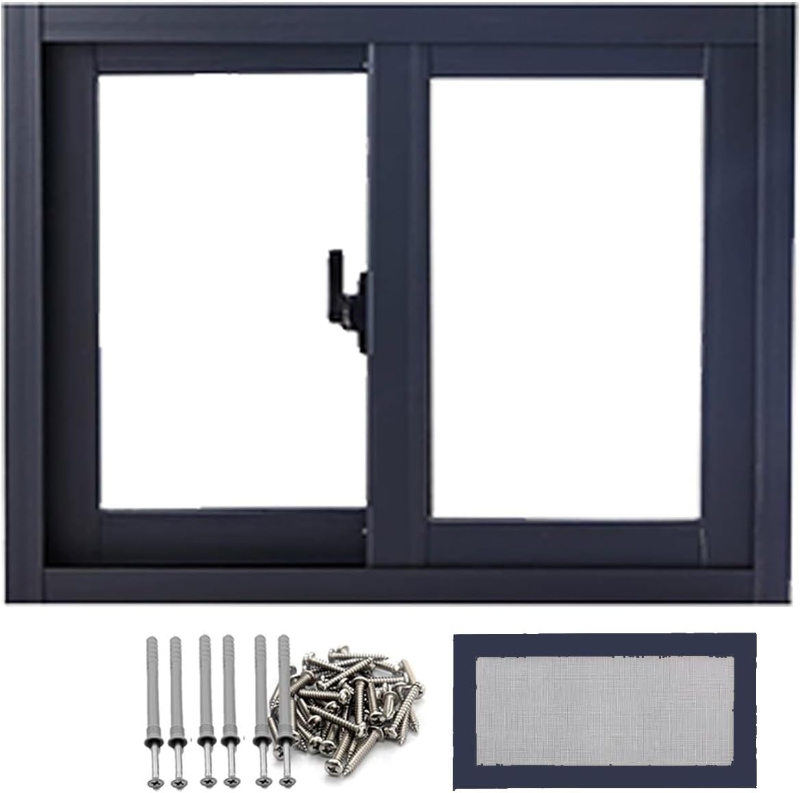 Basement Sliding Replacement Window with Screen, 22"-40" Sizes, Soundproof for Shed, Mobile Home, Bathroom, Barn, Garage - Coffee, 29" x 23"